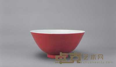 清光绪 云豆红碗 直径15cm